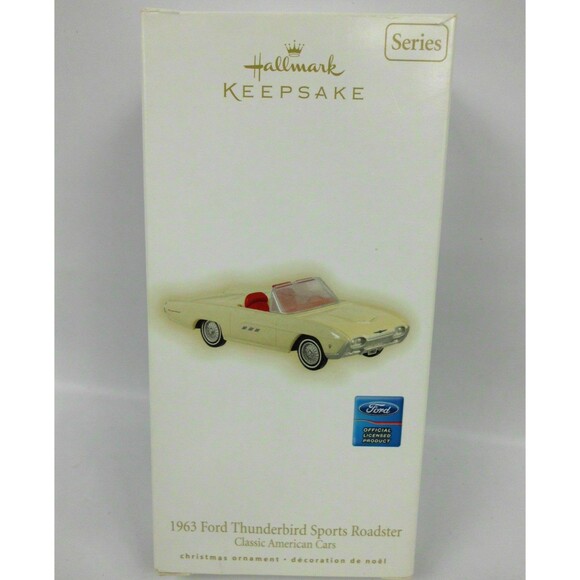 Hallmark Ornament 1963 Ford Thunderbird Sports Roadster Classic Cars 2009 w Box - Picture 1 of 4